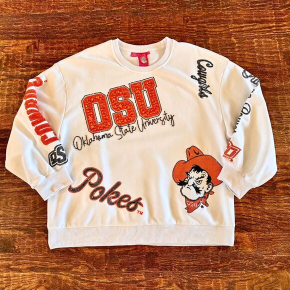 NWT, Medium, Queen of Sparkles Oklahoma State Cowboys OSU Women's Sweatshirt - Picture 1 of 10